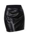 Jupe courte simili cuir noir Paula