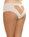 Shorty blanc grande taille de dentelle ouvert et ajouré sur les fesses forme coeur 