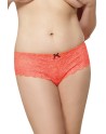 Boyshort dentelle ouvert corail 