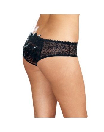 Panty taille basse, ouvert, fronces au dos 