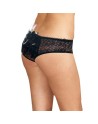 Panty taille basse, ouvert, fronces au dos 