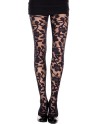 Collant noir imprimé floral 