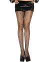 Collant en fine résille forme mini losange noir 