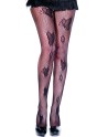 Collant sexy résille noir avec papillons 