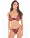 Ensemble 2 pièces  avec soutien-gorge à armatures et string dentelle - REN53024-BUR