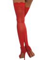 Bas rouges nylon autofixants jarretières dentelle 