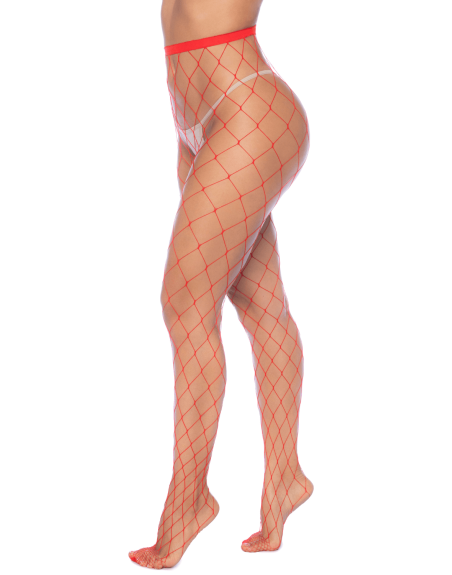 Collant large maille rouge 