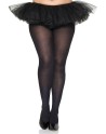 Collant grande taille fantaisie opaque noir 