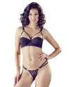 Ensemble soutien-gorge noir sexy avec armature et string assorti 