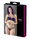 Ensemble soutien-gorge noir sexy avec armature et string assorti 