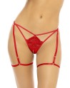 String ouvert rouge avec porte jarretelles réglables 