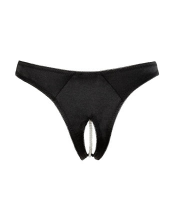 Tanga ouvert en satin avec perles - Cottelli