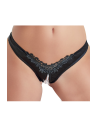 Tanga ouvert en satin avec perles - Cottelli
