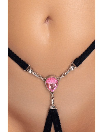 String bijou ouvert noir glamour - Cottelli