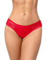 Culotte rouge ouverte en dentelle 