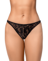 String sexy noir en dentelle avec chaînes