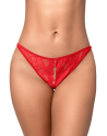String sexy rouge en dentelle avec chaînes
