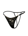String noir en dentelle avec bijou et chaîne dorée