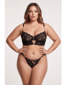 String noir en dentelle avec bijou et chaîne dorée