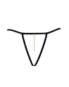 String noir en dentelle avec bijou et chaîne dorée