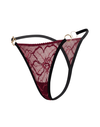 String bordeaux avec anneaux détachables