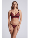 String bordeaux avec anneaux détachables