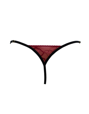String bordeaux avec anneaux détachables