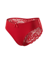 Culotte rouge en dentelle avec nœud en satin