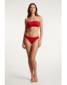 Culotte rouge en dentelle avec nœud en satin