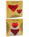 Culotte rouge en dentelle avec nœud en satin
