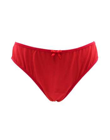 Culotte rouge en dentelle avec nœud en satin