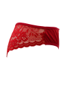 Culotte rouge en dentelle avec nœud en satin
