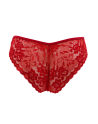 Culotte rouge en dentelle avec nœud en satin