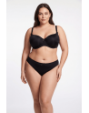 Culotte noire en dentelle avec nœud en satin