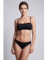 Culotte noire en dentelle avec nœud en satin