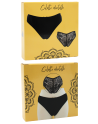 Culotte noire en dentelle avec nœud en satin