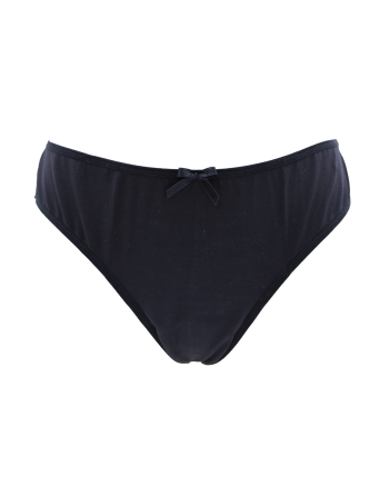 Culotte noire en dentelle avec nœud en satin