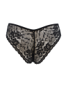 Culotte noire en dentelle avec nœud en satin