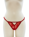 String rouge avec bijou perle  strass dorés
