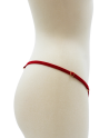 String rouge avec bijou perle  strass dorés