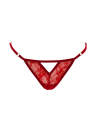 String rouge avec bijou perle  strass dorés