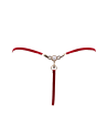 String rouge avec bijou perle  strass dorés