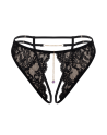 String noir avec bijou couleur aléatoire et chaîne dorée