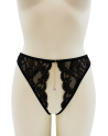String noir avec bijou couleur aléatoire et chaîne dorée