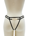 String noir avec bijou couleur aléatoire et chaîne dorée