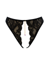 String noir avec bijou couleur aléatoire et chaîne dorée