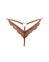 String taupe en dentelle avec bijou cœur doré