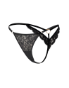 String noir en dentelle avec bijou cœur doré