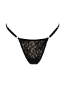 String noir en dentelle avec bijou cœur doré