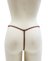 String en dentelle taupe ouvert avec chaînes dorées